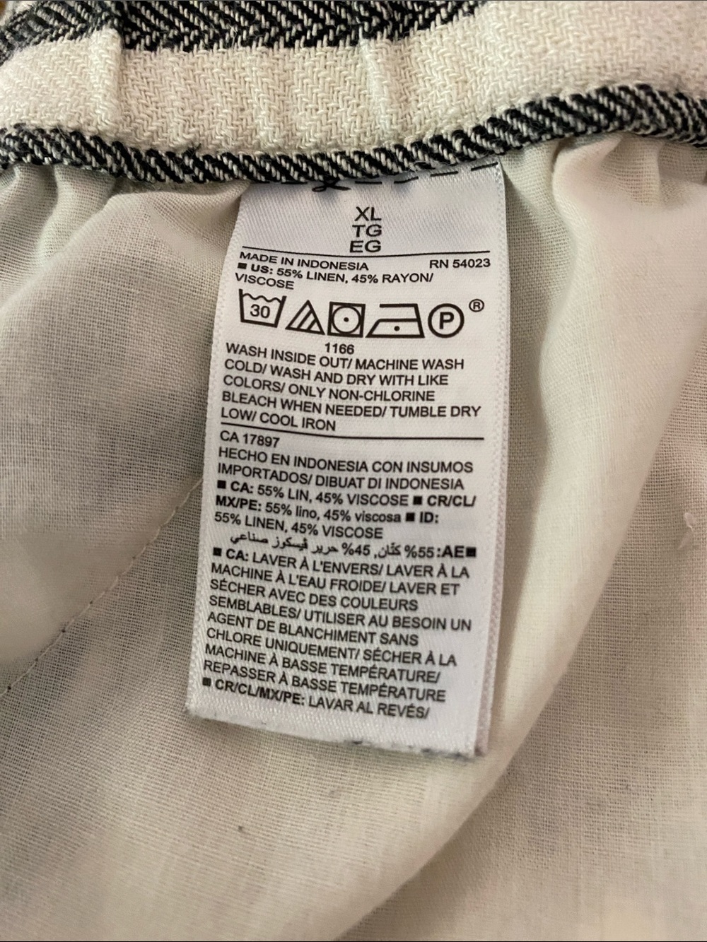 Old Navy XL wide Leg Striped Drawstring Trousers - Black & White - Picture 8 of 9